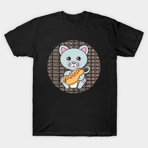 All I Need is hot dogs and cats, hot dogs and cats, hot dogs and cats lover T-Shirt by JS ARTE